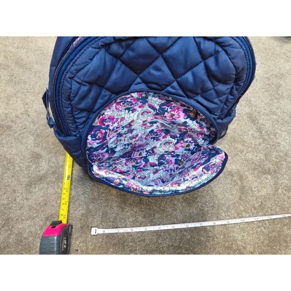 Vera Bradley Essential Compact Backpack Classic Navy Quilted - Picture 5 of 7